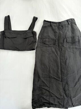 Third From Black Midi Set - Skirt & Tank Top